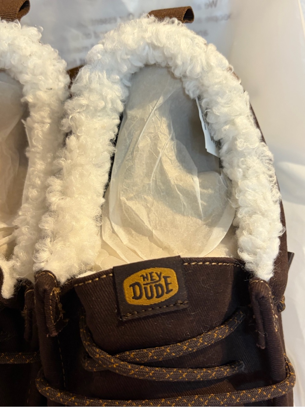 Hey Dude Brown Slip-On Canvas with Sherpa Lining - Picture 2 of 8